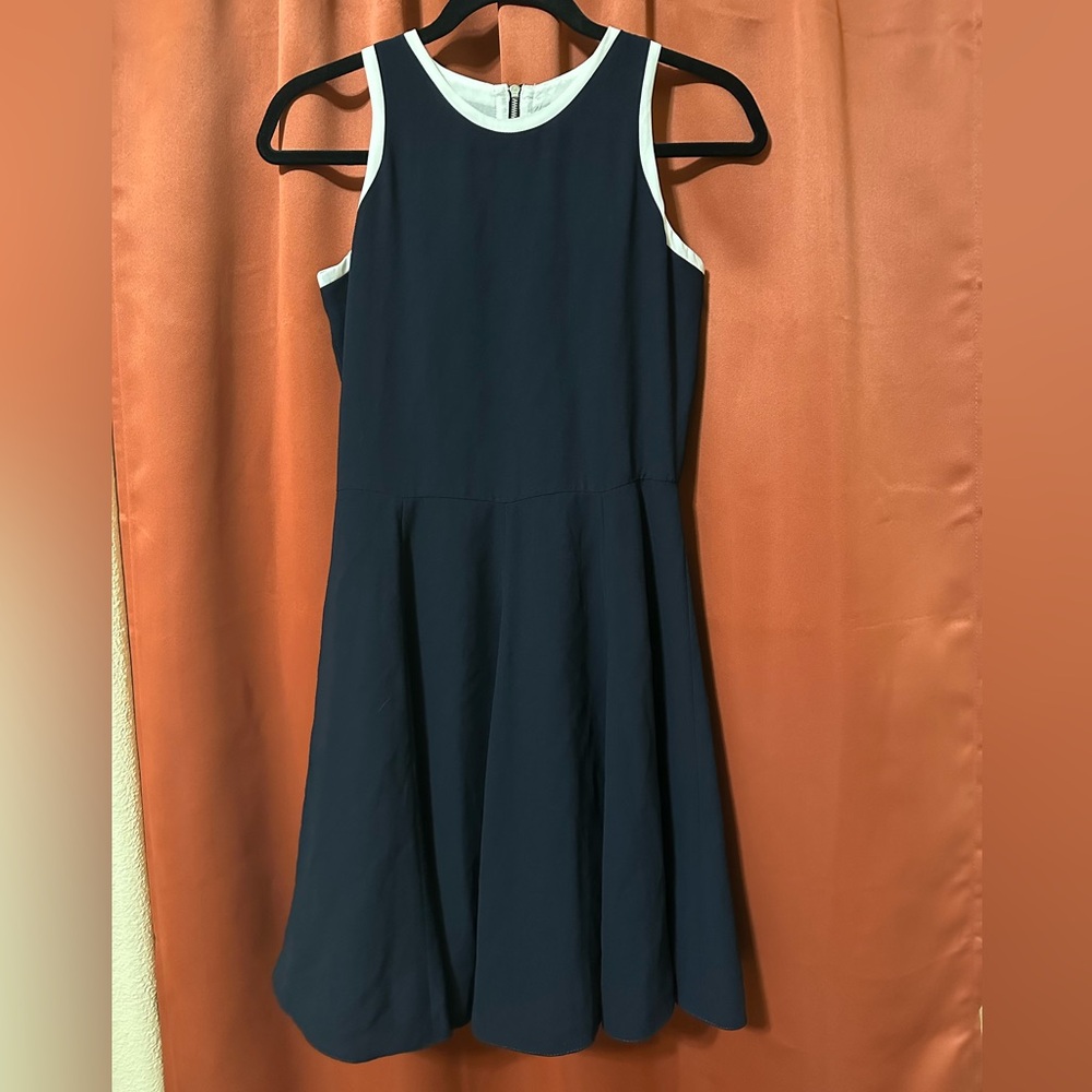 David Charles Girls Deep Navy/ Black Contrast Trim Sleeveless Dress Size 14